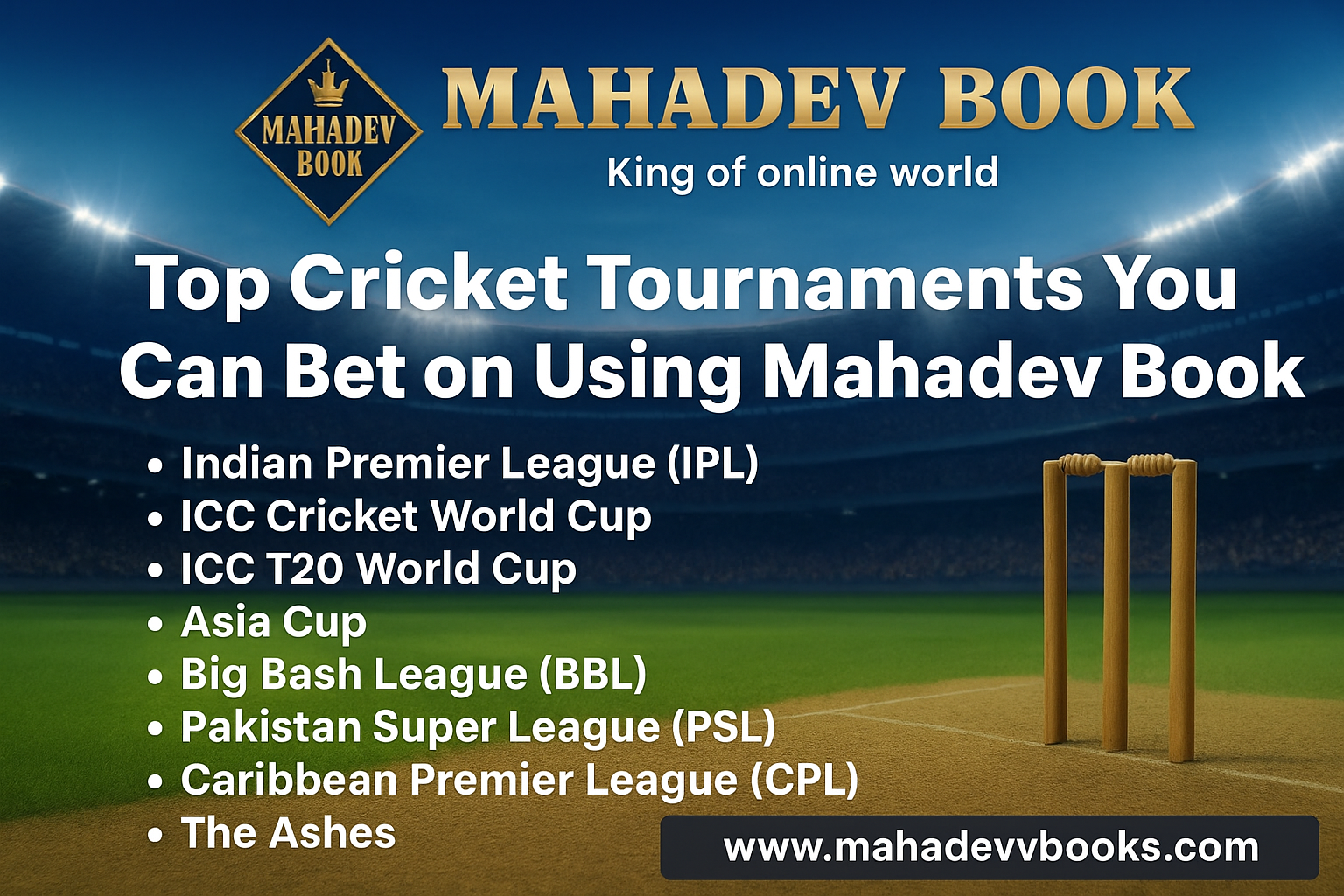 Read more about the article Top Cricket Tournaments You Can Bet on Using Mahadev Book