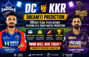 Read more about the article DC vs KKR Dream11 Prediction: Fantasy Team, Pitch Report, Playing XI & Today Match Prediction