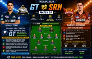 Read more about the article GT vs SRH Dream11 Prediction & Toss Prediction Today Match 56 IPL 2026