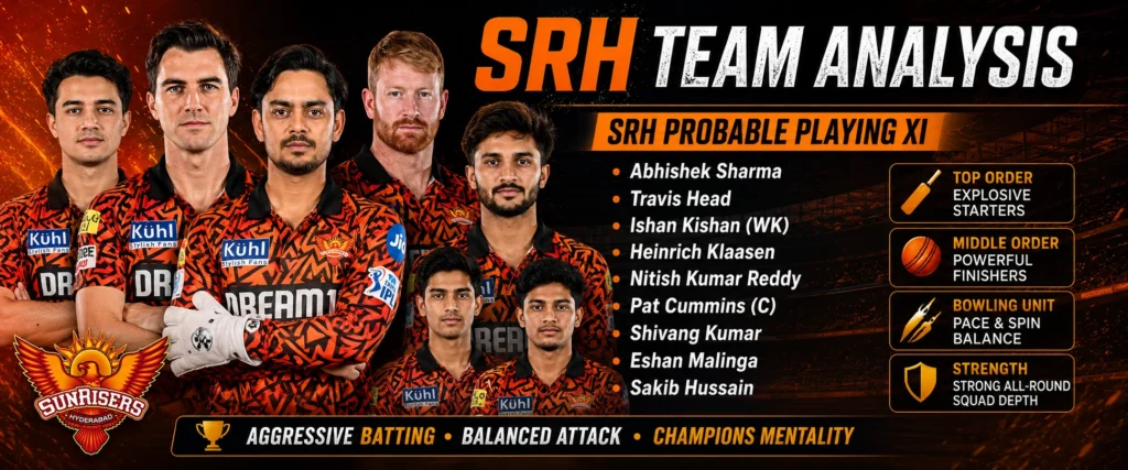 SRH Probable Playing XI