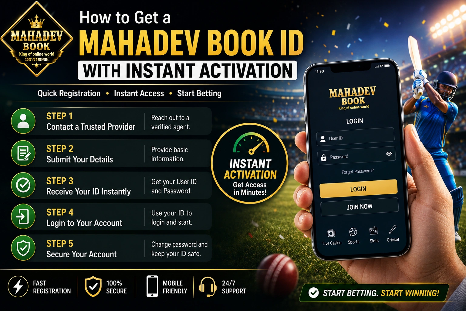 Read more about the article How to Get a Mahadev Book ID with Instant Activation