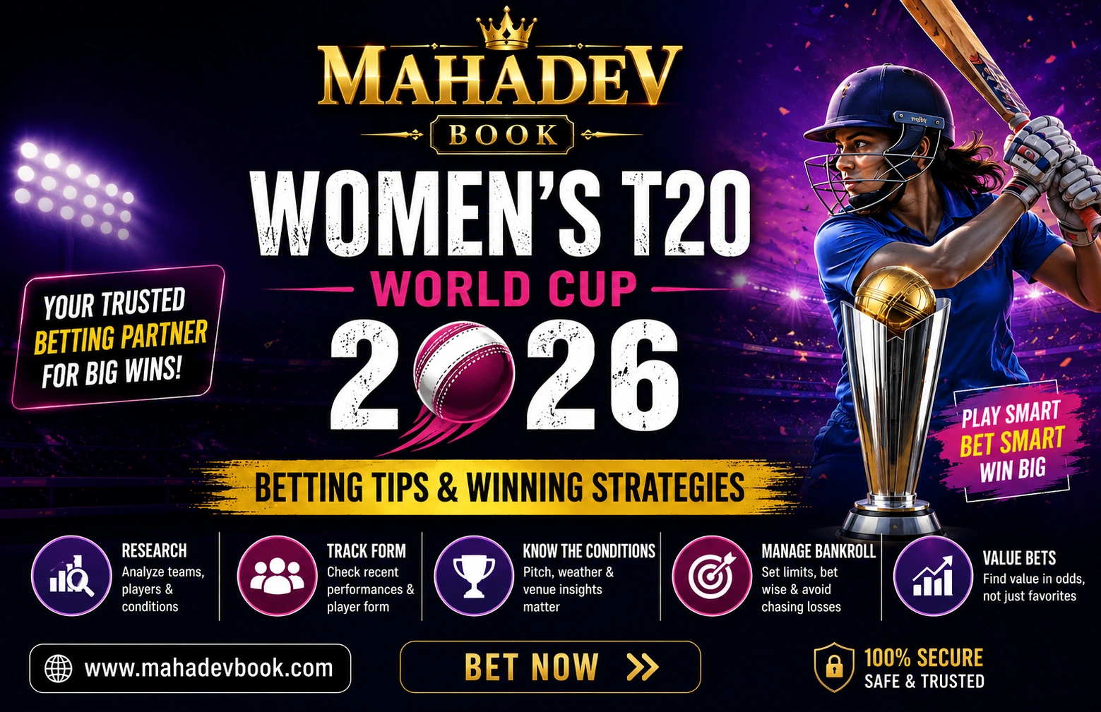 Read more about the article Mahadev Book Women’s T20 World Cup 2026 Betting Tips & Winning Strategies